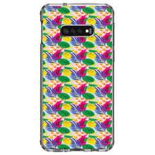 DistinctInk® Clear Shockproof Hybrid Case for Apple iPhone / Samsung Galaxy / Google Pixel - Summer Vibes Floral Pattern Pink Green Yellow