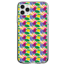 DistinctInk® Clear Shockproof Hybrid Case for Apple iPhone / Samsung Galaxy / Google Pixel - Summer Vibes Floral Pattern Pink Green Yellow