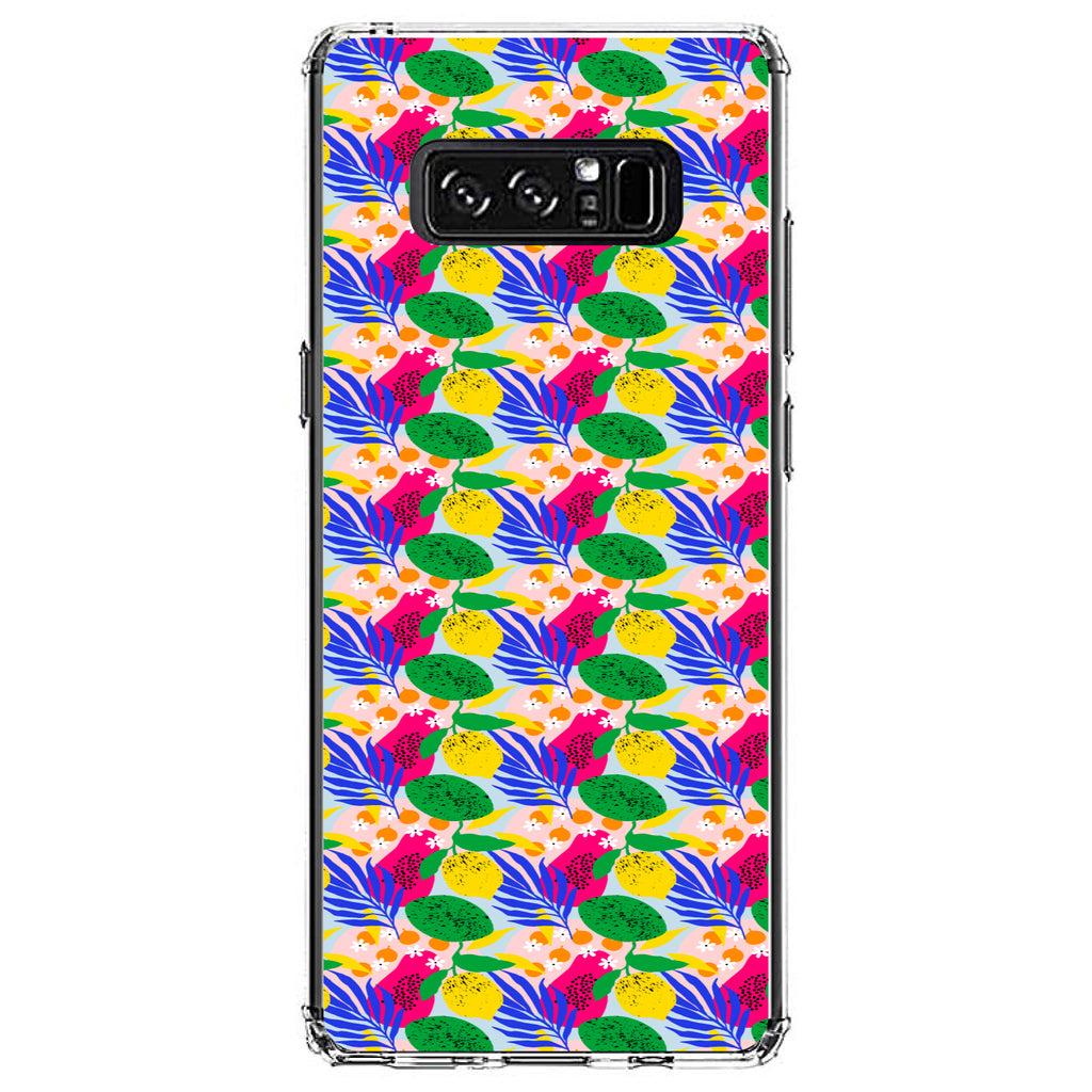 Summer Vibes Floral Pattern Pink Green Yellow Clear Shockproof iPhone Case, view 12
