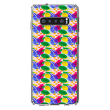 DistinctInk® Clear Shockproof Hybrid Case for Apple iPhone / Samsung Galaxy / Google Pixel - Summer Vibes Floral Pattern Pink Green Yellow