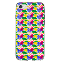 DistinctInk® Clear Shockproof Hybrid Case for Apple iPhone / Samsung Galaxy / Google Pixel - Summer Vibes Floral Pattern Pink Green Yellow