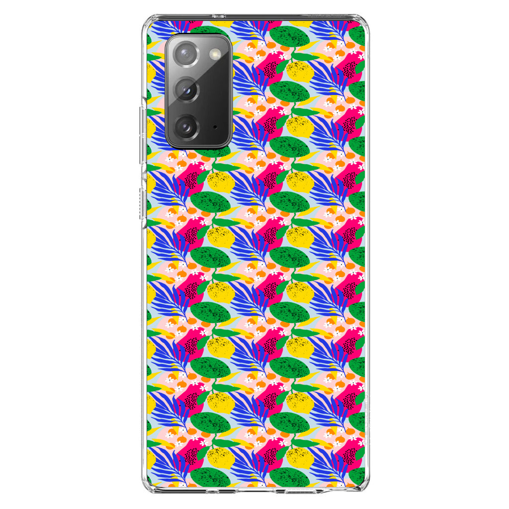 Summer Vibes Floral Pattern Pink Green Yellow Clear Shockproof iPhone Case, view 7