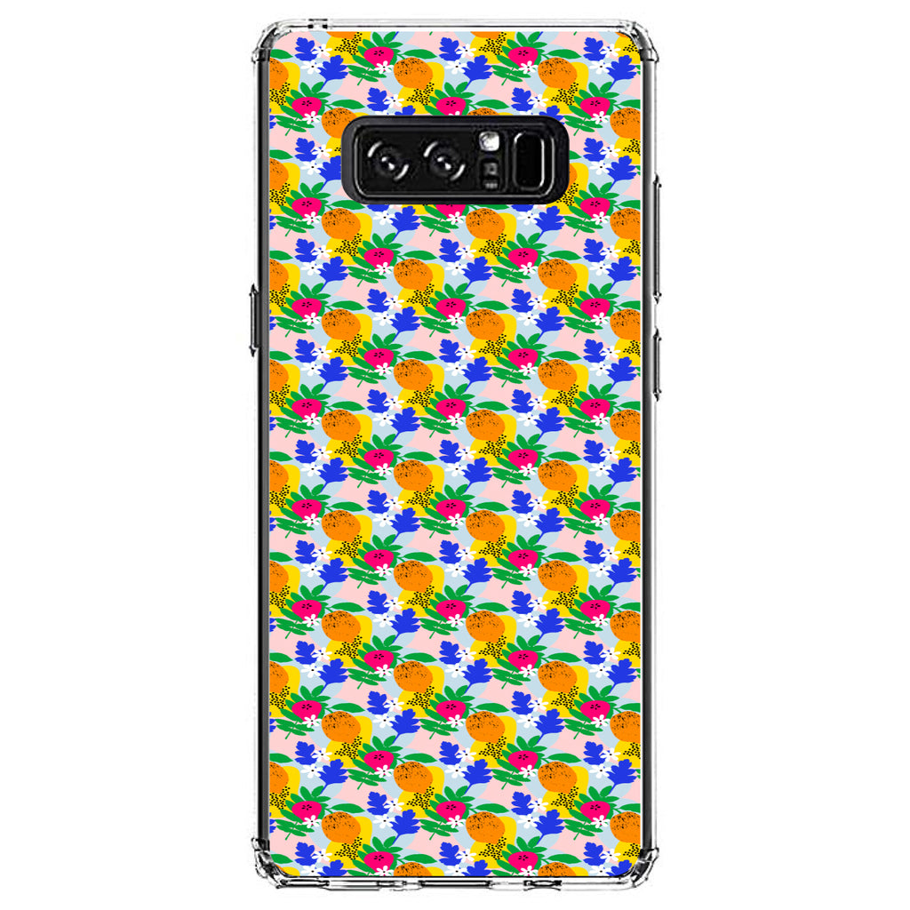 Summer Vibes Floral Pattern Orange Blue Yellow Clear Shockproof iPhone Case, view 12