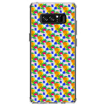 DistinctInk® Clear Shockproof Hybrid Case for Apple iPhone / Samsung Galaxy / Google Pixel - Summer Vibes Floral Pattern Orange Blue Yellow