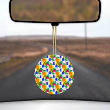 Summer Vibes Floral Pattern Orange Blue Yellow Ceramic Ornament