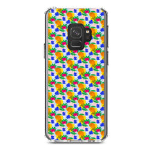 DistinctInk® Clear Shockproof Hybrid Case for Apple iPhone / Samsung Galaxy / Google Pixel - Summer Vibes Floral Pattern Orange Blue Yellow
