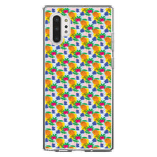 DistinctInk® Clear Shockproof Hybrid Case for Apple iPhone / Samsung Galaxy / Google Pixel - Summer Vibes Floral Pattern Orange Blue Yellow