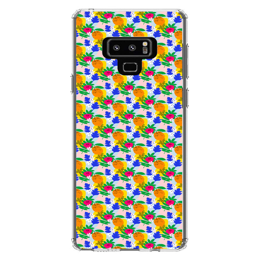 Summer Vibes Floral Pattern Orange Blue Yellow Clear Shockproof iPhone Case, view 11