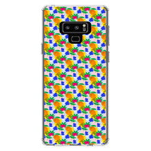 DistinctInk® Clear Shockproof Hybrid Case for Apple iPhone / Samsung Galaxy / Google Pixel - Summer Vibes Floral Pattern Orange Blue Yellow
