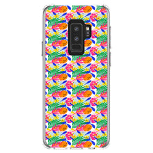 DistinctInk® Clear Shockproof Hybrid Case for Apple iPhone / Samsung Galaxy / Google Pixel - Summer Vibes Floral Pattern Pink Green Orange