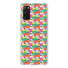 DistinctInk® Clear Shockproof Hybrid Case for Apple iPhone / Samsung Galaxy / Google Pixel - Summer Vibes Floral Pattern Pink Green Orange