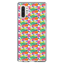 DistinctInk® Clear Shockproof Hybrid Case for Apple iPhone / Samsung Galaxy / Google Pixel - Summer Vibes Floral Pattern Pink Green Orange