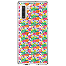 DistinctInk® Clear Shockproof Hybrid Case for Apple iPhone / Samsung Galaxy / Google Pixel - Summer Vibes Floral Pattern Pink Green Orange