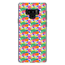 DistinctInk® Clear Shockproof Hybrid Case for Apple iPhone / Samsung Galaxy / Google Pixel - Summer Vibes Floral Pattern Pink Green Orange