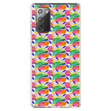 DistinctInk® Clear Shockproof Hybrid Case for Apple iPhone / Samsung Galaxy / Google Pixel - Summer Vibes Floral Pattern Pink Green Orange