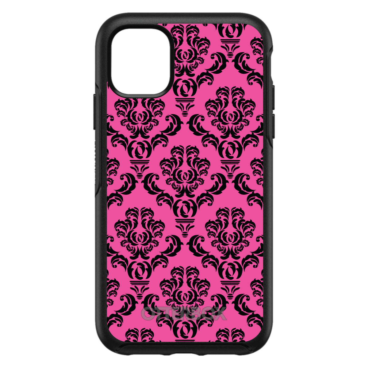 Pink Black Damask Pattern OtterBox Symmetry Case for iPhone & Galaxy