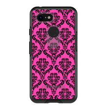 DistinctInk™ OtterBox Symmetry Series Case for Apple iPhone / Samsung Galaxy / Google Pixel - Pink Black Damask Pattern