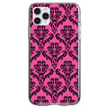Pink Black Damask Pattern Clear Shockproof iPhone Case
