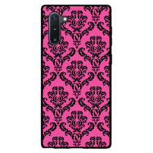 DistinctInk® Hard Plastic Snap-On Case for Apple iPhone or Samsung Galaxy - Pink Black Damask Pattern