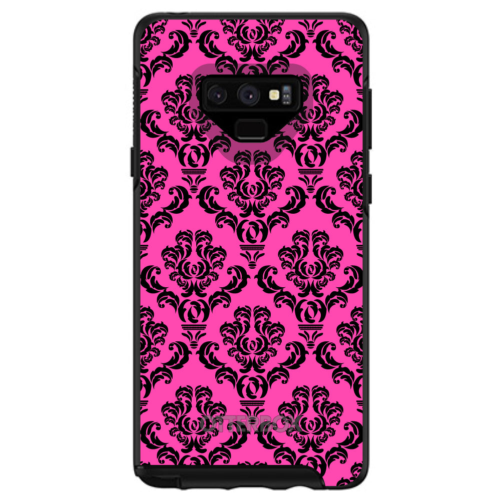 Pink Black Damask Pattern OtterBox Symmetry Case for iPhone & Galaxy, view 13
