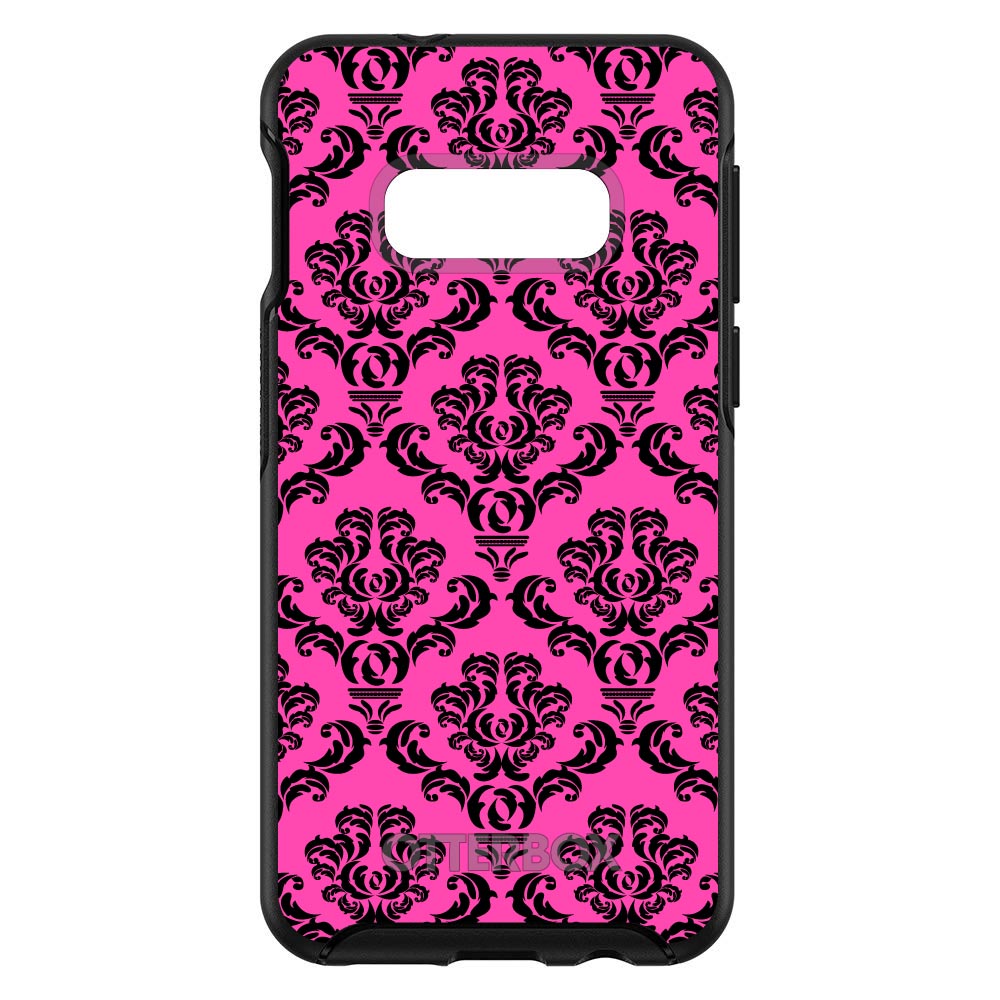 Pink Black Damask Pattern OtterBox Symmetry Case for iPhone & Galaxy, view 7