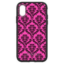 DistinctInk™ OtterBox Symmetry Series Case for Apple iPhone / Samsung Galaxy / Google Pixel - Pink Black Damask Pattern