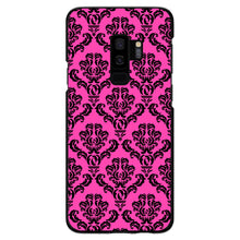 DistinctInk® Hard Plastic Snap-On Case for Apple iPhone or Samsung Galaxy - Pink Black Damask Pattern