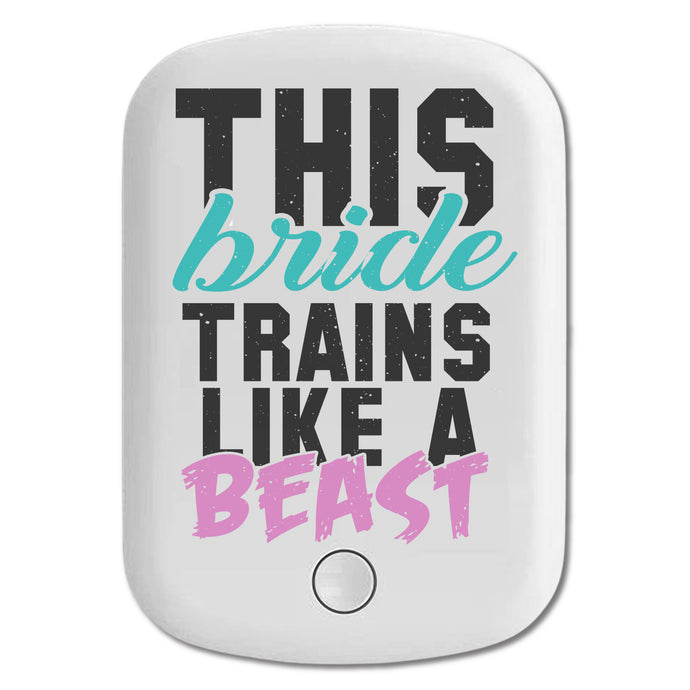DistinctInk Magnetic Battery Pack, Wireless Portable Charger with USB-C Cable, Compatible with MagSafe iPhone 14 / 13 / 12 Series - This Bride Trains Like a Beast