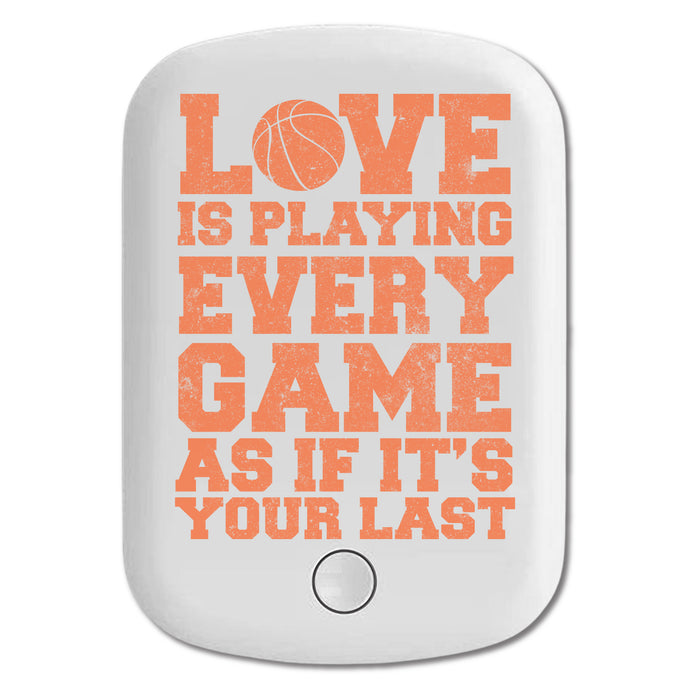 DistinctInk Magnetic Battery Pack, Wireless Portable Charger with USB-C Cable, Compatible with MagSafe iPhone 14 / 13 / 12 Series - Love is Playing Every Game As If It's Your Last