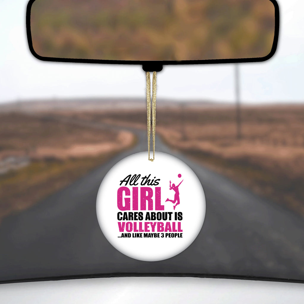 All This Girl Cares About is Volleyball Ceramic Ornament, view 3