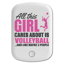 DistinctInk Magnetic Battery Pack, Wireless Portable Charger with USB-C Cable, Compatible with MagSafe iPhone 14 / 13 / 12 Series - All This Girl Cares About is Volleyball