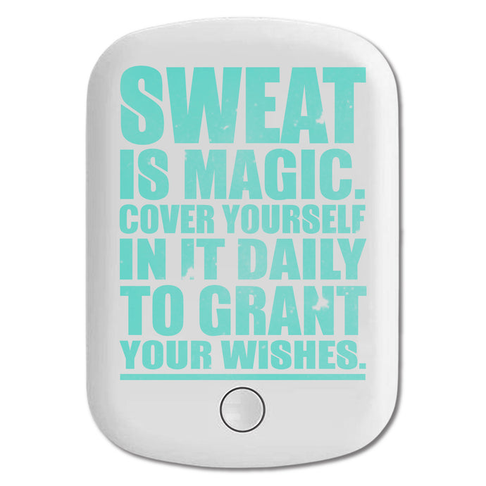 DistinctInk Magnetic Battery Pack, Wireless Portable Charger with USB-C Cable, Compatible with MagSafe iPhone 14 / 13 / 12 Series - Sweat is Magic Cover Yourself Daily Grand Wishes