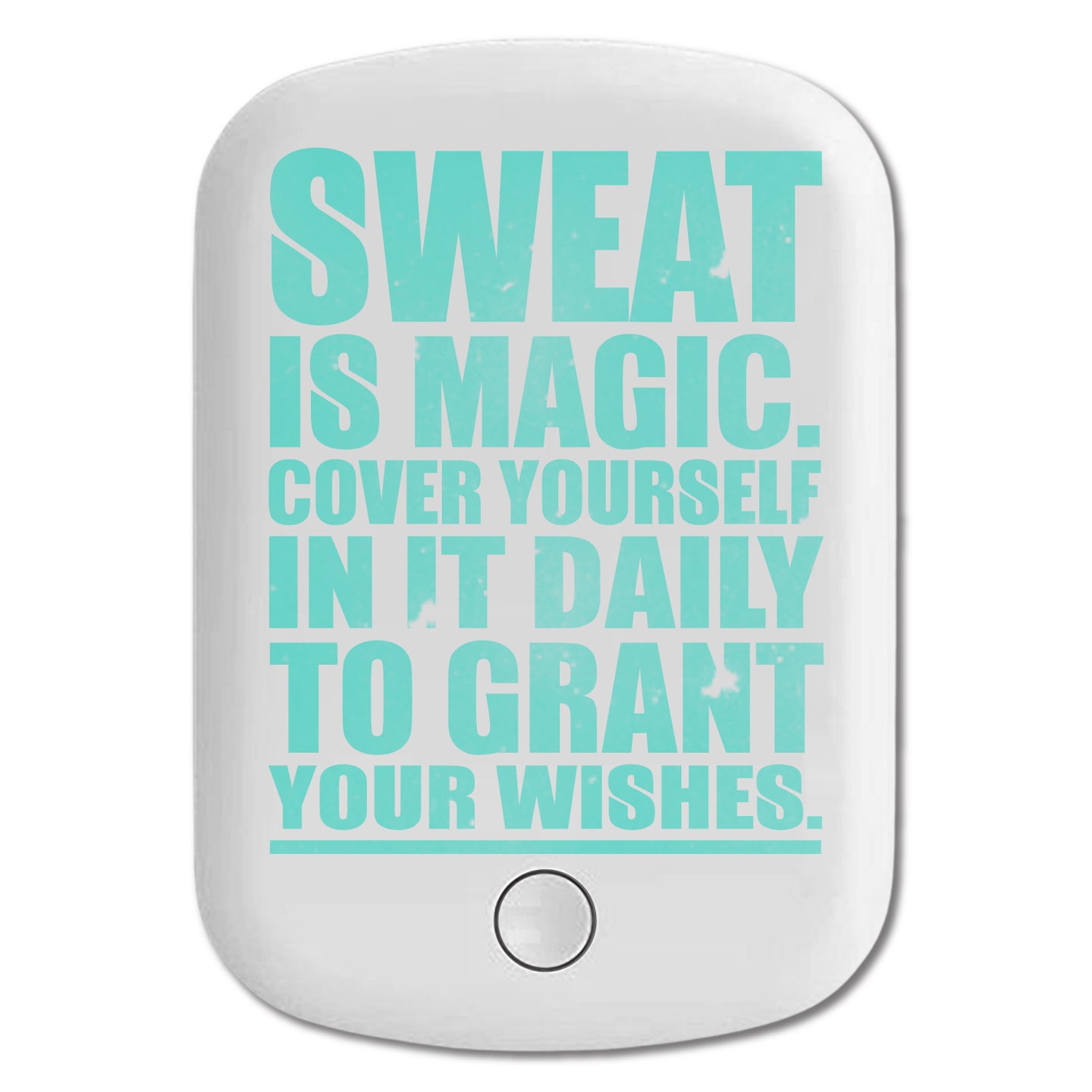 DistinctInk Magnetic Battery Pack, Wireless Portable Charger with USB-C Cable, Compatible with MagSafe iPhone 14 / 13 / 12 Series - Sweat is Magic Cover Yourself Daily Grand Wishes