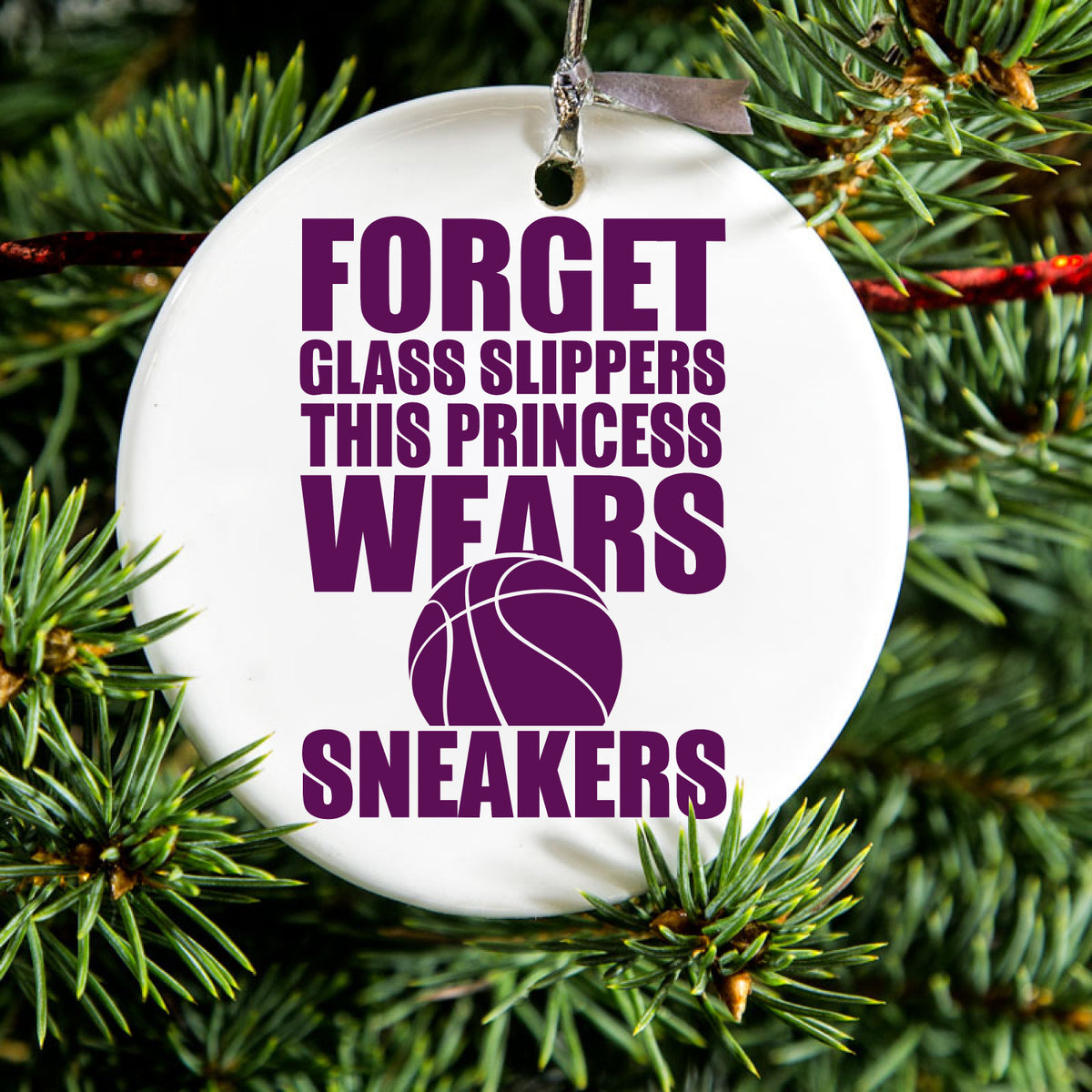 Forget Glass Slippers Princess Wears Sneakers Ceramic Ornament, view 2