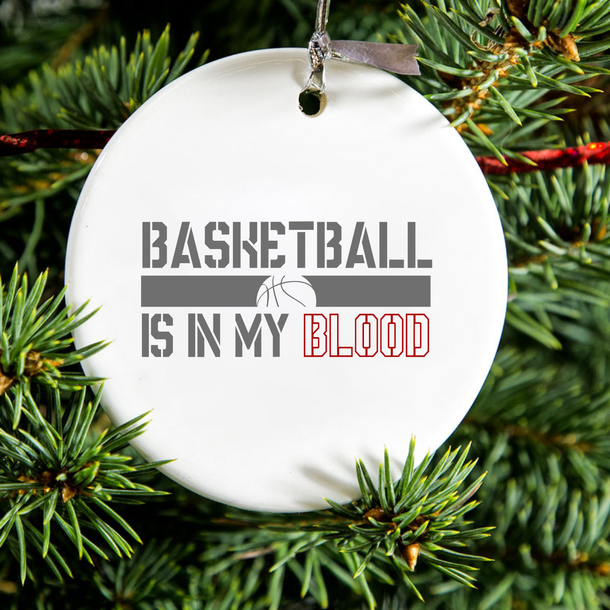 Basketball is in My Blood Ceramic Ornament, view 2