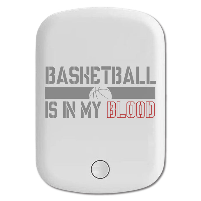 DistinctInk Magnetic Battery Pack, Wireless Portable Charger with USB-C Cable, Compatible with MagSafe iPhone 14 / 13 / 12 Series - Basketball is in My Blood