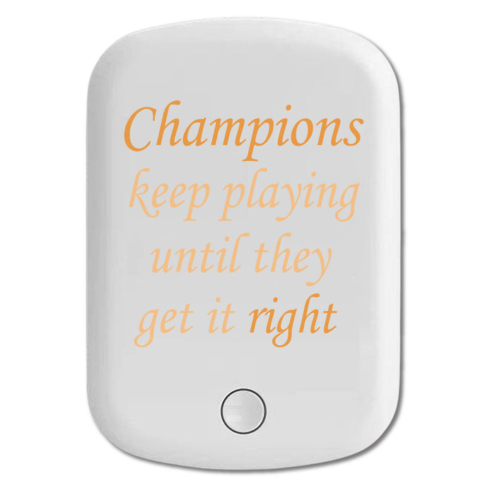 DistinctInk Magnetic Battery Pack, Wireless Portable Charger with USB-C Cable, Compatible with MagSafe iPhone 14 / 13 / 12 Series - Champions Keep Playing Until They Get it Right