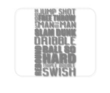 DistinctInk Custom Foam Rubber Mouse Pad - 1/4" Thick - Basketball Word Art Jump Shot Free Throw