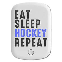 DistinctInk Magnetic Battery Pack, Wireless Portable Charger with USB-C Cable, Compatible with MagSafe iPhone 14 / 13 / 12 Series - Eat Sleep Hockey Repeat