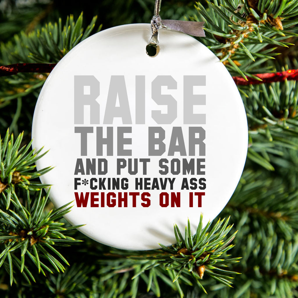 Raise the Bar And Put Some Heave Weights On Ceramic Ornament, view 2