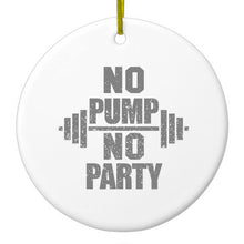 DistinctInk® Hanging Ceramic Christmas Tree Ornament with Gold String - Great Gift / Present - 2 3/4 inch Diameter - No Pump No Party Weights