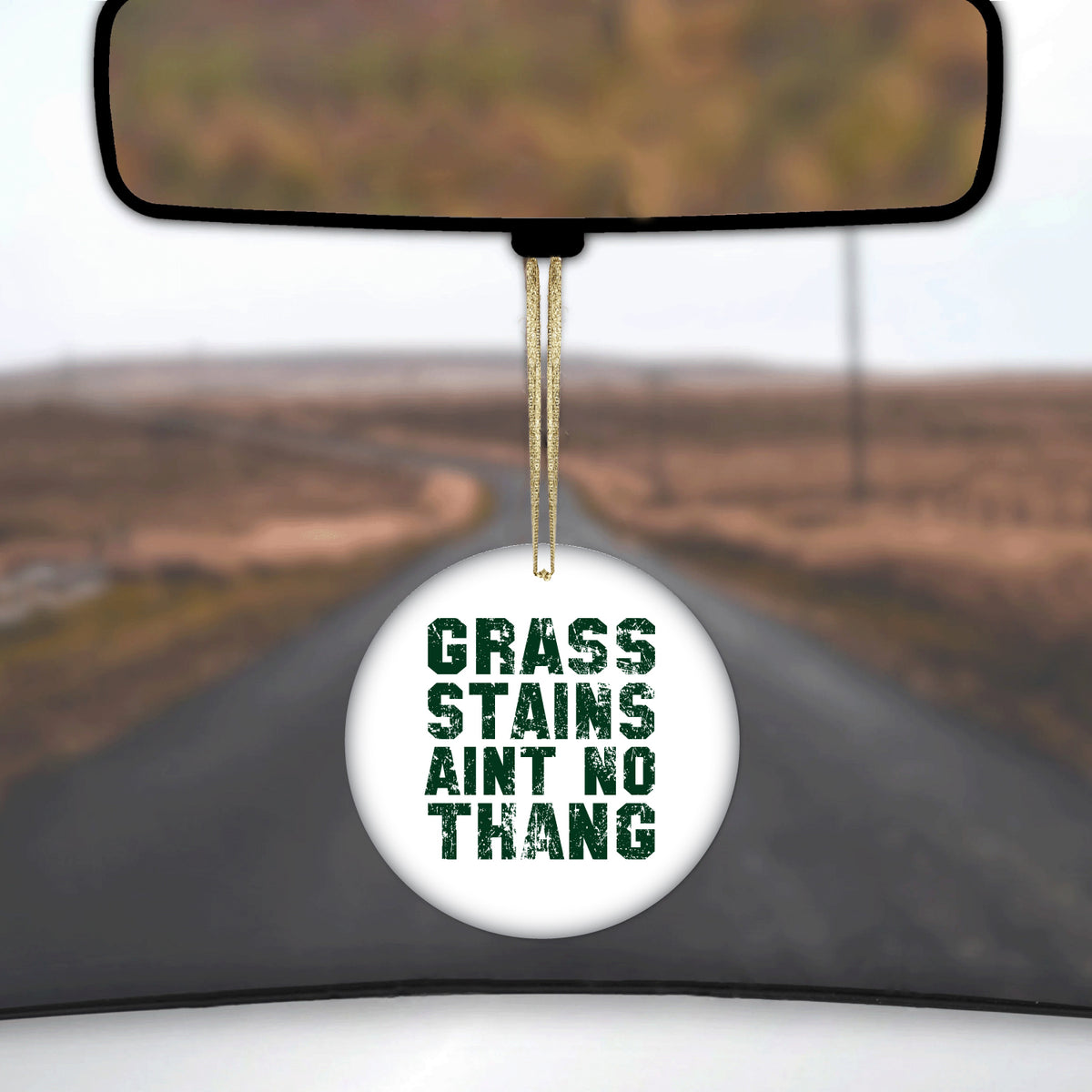 Grass Stains Ain't No Thang Ceramic Ornament, view 3