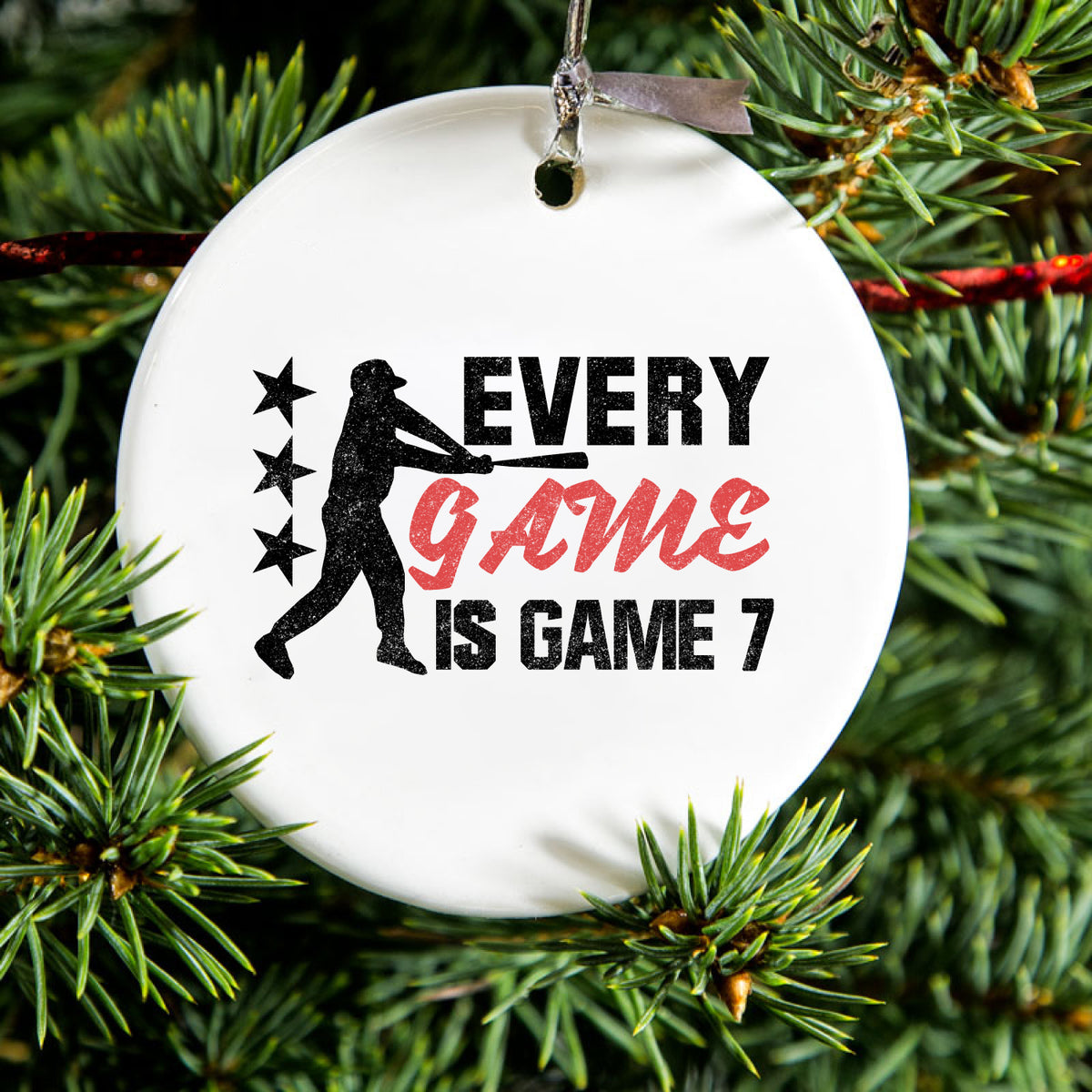 Baseball Every Game is Game 7 Ceramic Ornament, view 2