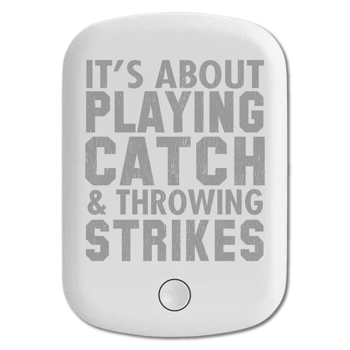 DistinctInk Magnetic Battery Pack, Wireless Portable Charger with USB-C Cable, Compatible with MagSafe iPhone 14 / 13 / 12 Series - It's About Playing Catch & Throwing Strikes