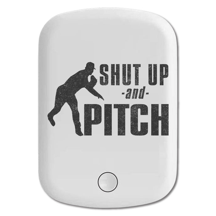 DistinctInk Magnetic Battery Pack, Wireless Portable Charger with USB-C Cable, Compatible with MagSafe iPhone 14 / 13 / 12 Series - Shut Up & Pitch Baseball