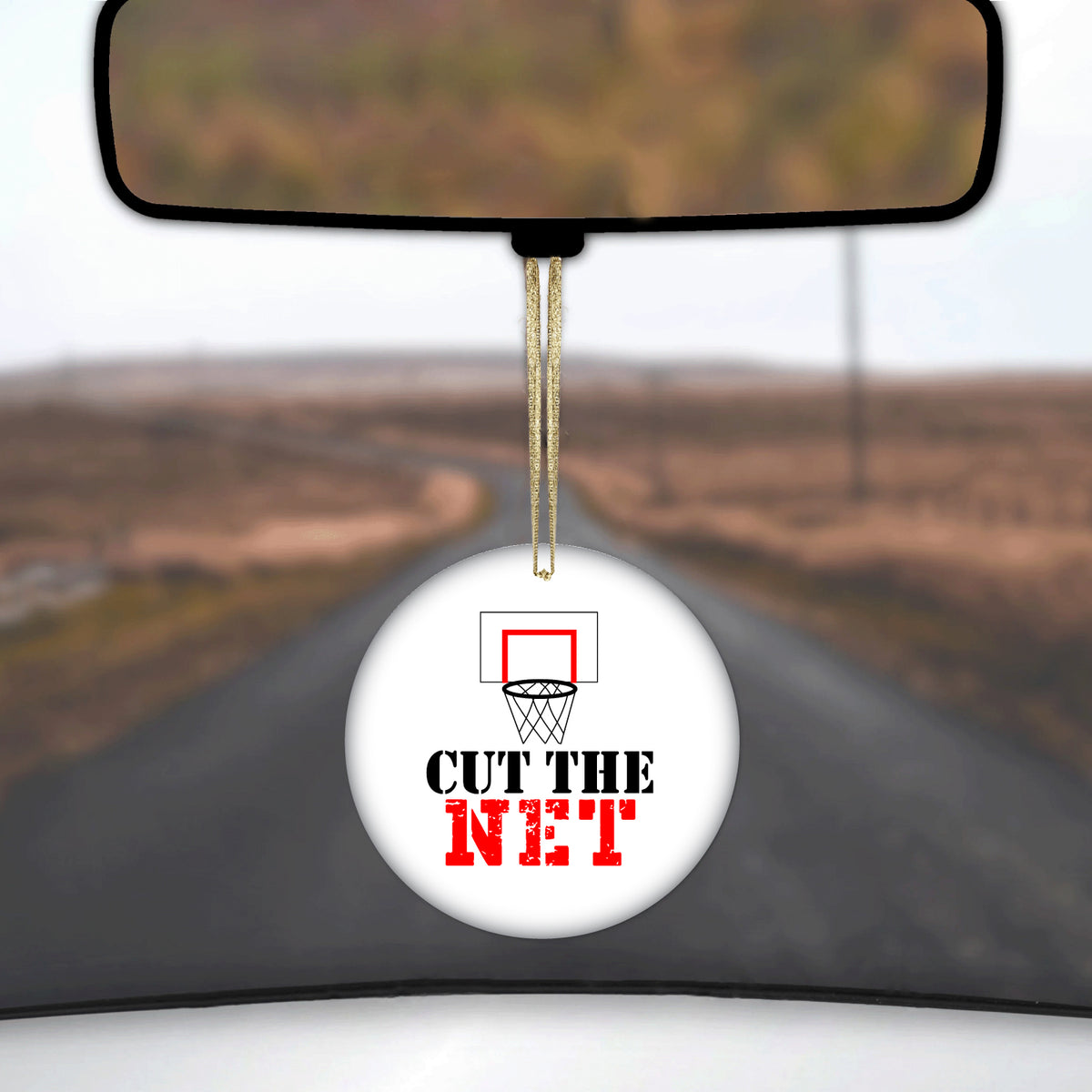 Cut the Net Basketball Ceramic Ornament, view 3