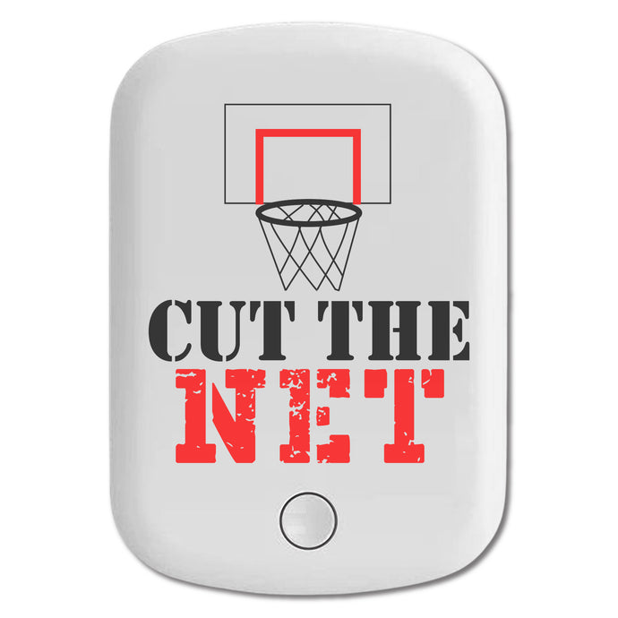 DistinctInk Magnetic Battery Pack, Wireless Portable Charger with USB-C Cable, Compatible with MagSafe iPhone 14 / 13 / 12 Series - Cut the Net Basketball