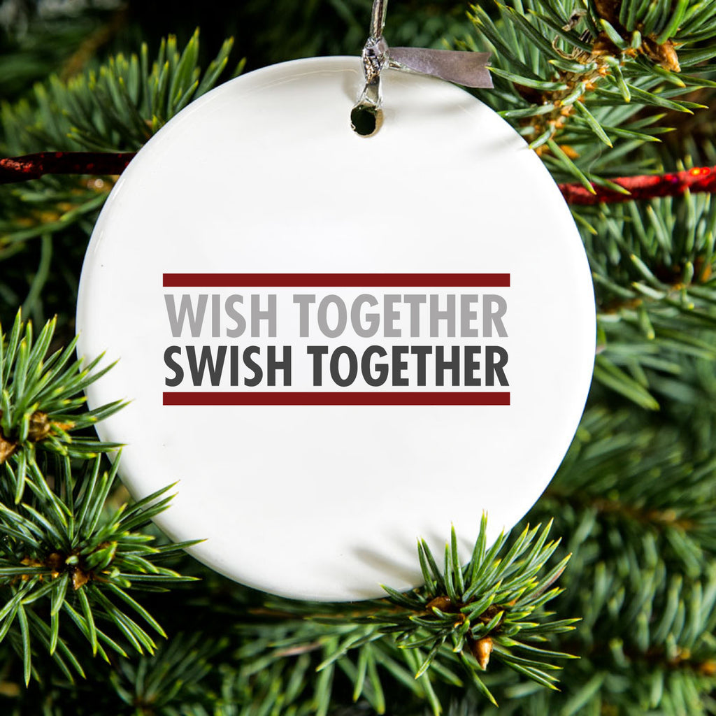 Wish Together Swish Together Basketball Ceramic Ornament, view 2