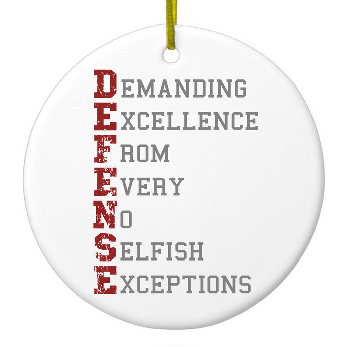 DEFENSE Demanding Excellence Ceramic Ornament