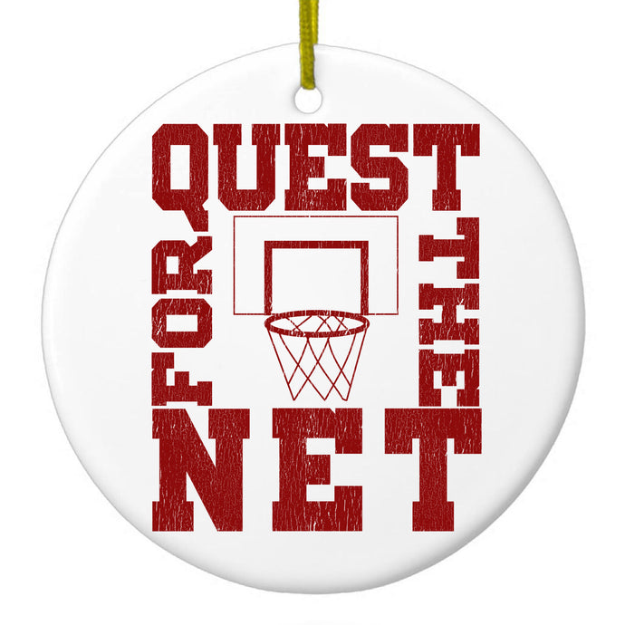 Quest For The Net Basketball Ceramic Ornament